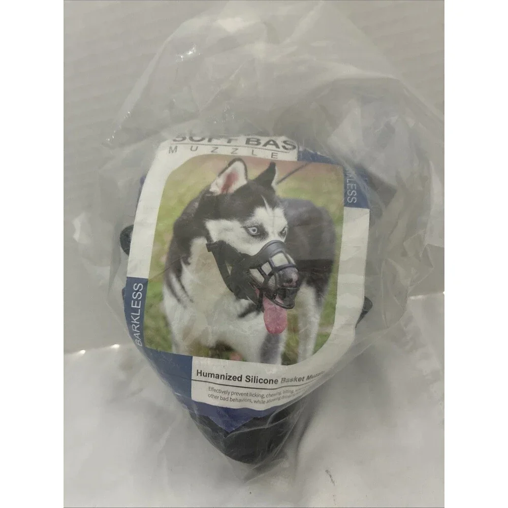 Barkless Soft Basket Silicone Dog Muzzle for Biting and Chewing